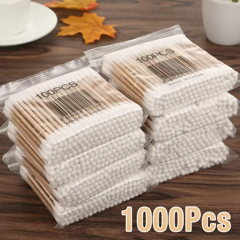 Wood Filler Stick - 500/1000Pcs Double Head Cotton Swab Women