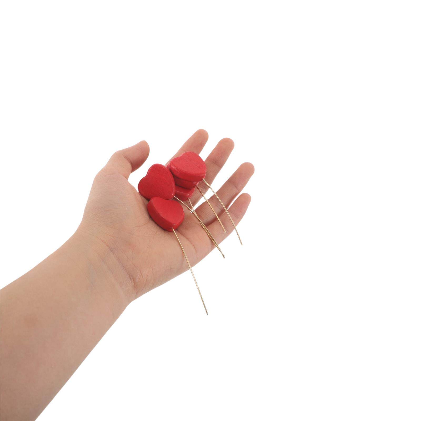 Wood Filler Stick - 6Pcs Wood Heart Picks Decoration Vase
