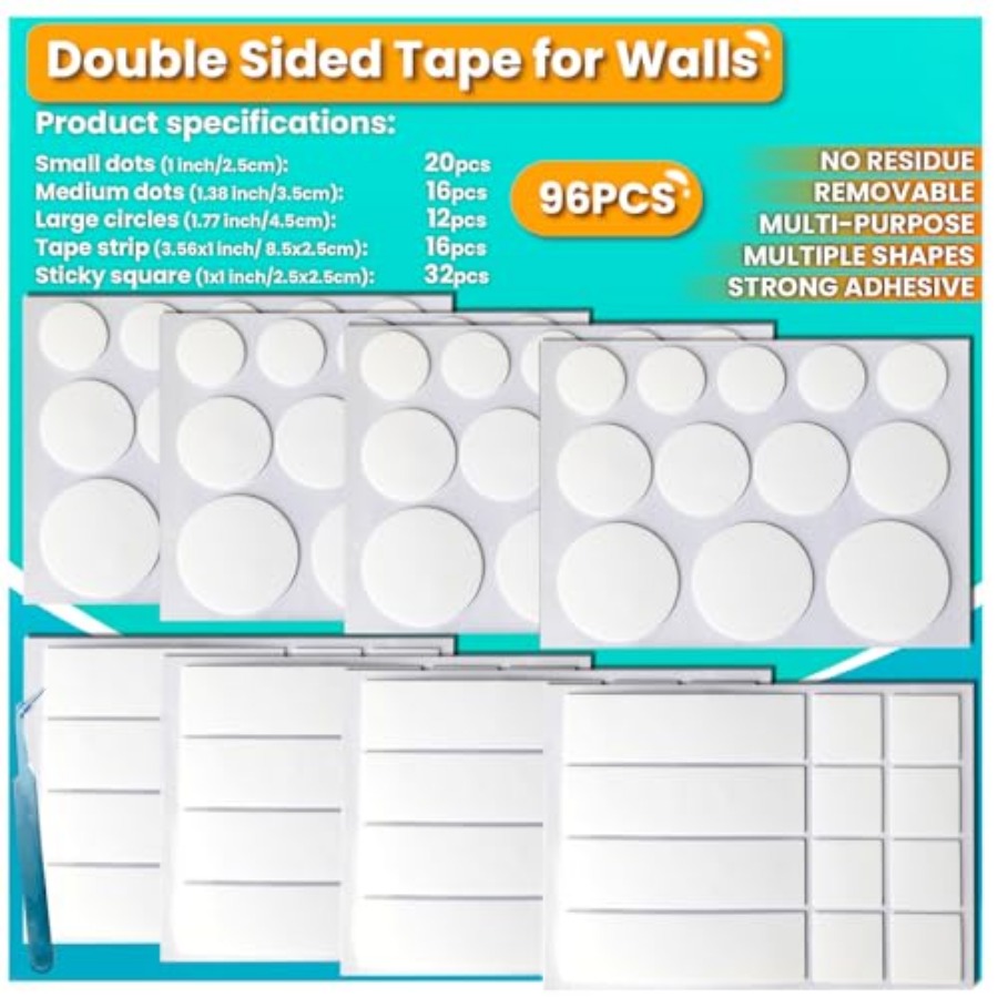 Double Sided Tape for Walls, P - Picture Hanging Strip 评论和价格