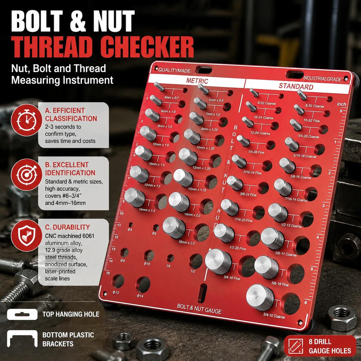 Nut and Bolt Thread Gauge Set  - Home Improvement Services 评论和价格