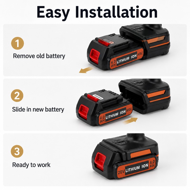 20V 6.0Ah Battery For Black&De - Black+Decker Tool Cordless 评论和价格