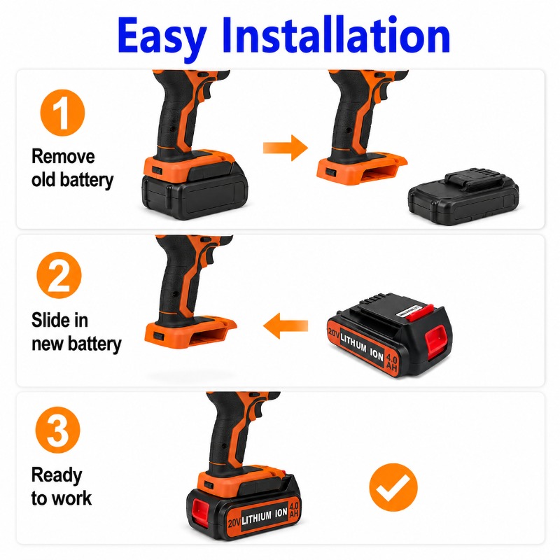 20V 6.0Ah Battery For Black&De - Black+Decker Tool Cordless 评论和价格