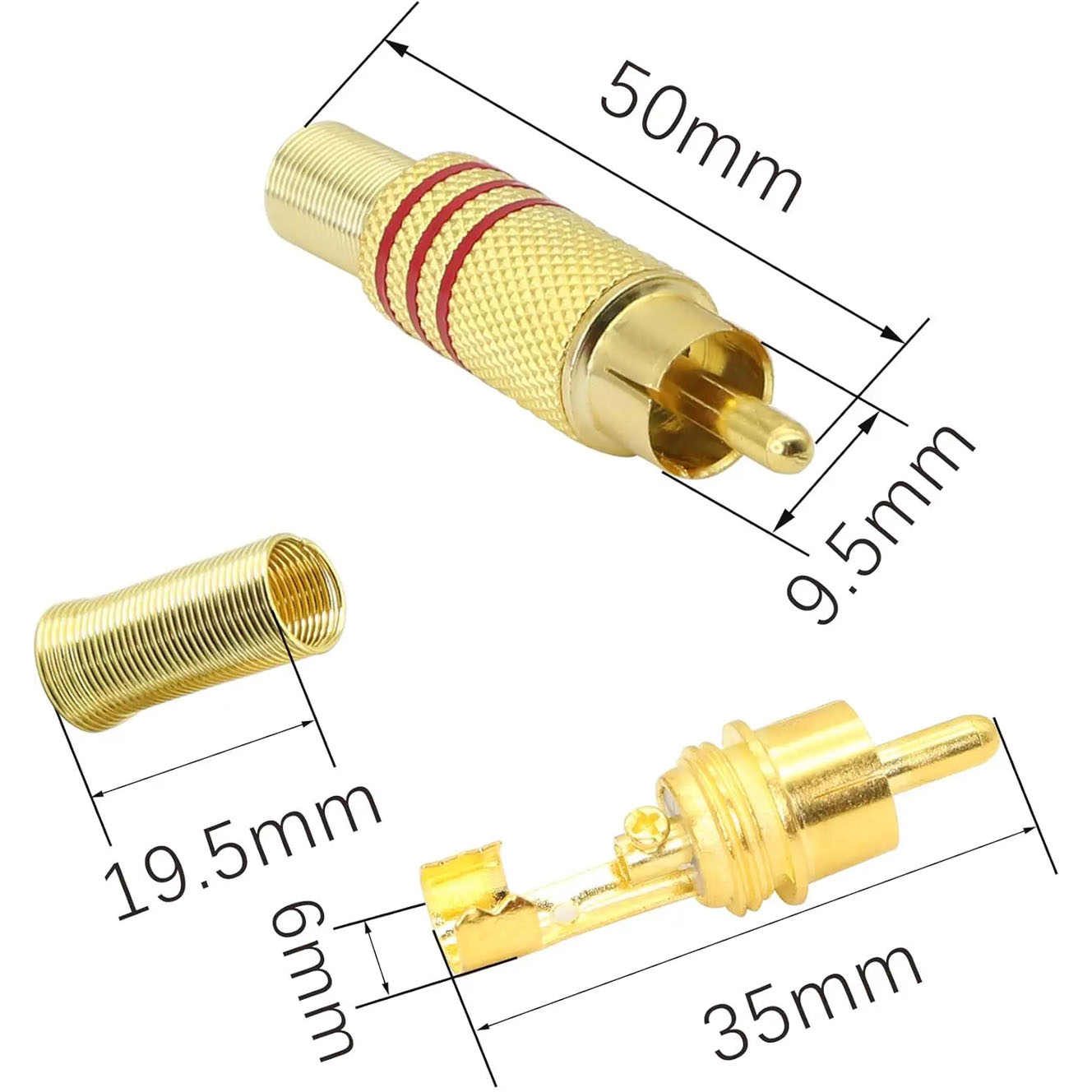 4PCS RCA Plug Gold Plated Sold - Home Improvement Videos 评论和价格