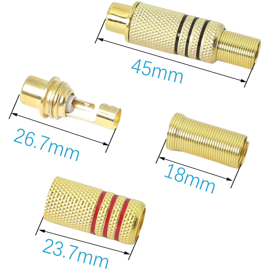 4PCS RCA Plug Gold Plated Sold - Home Improvement Videos 评论和价格